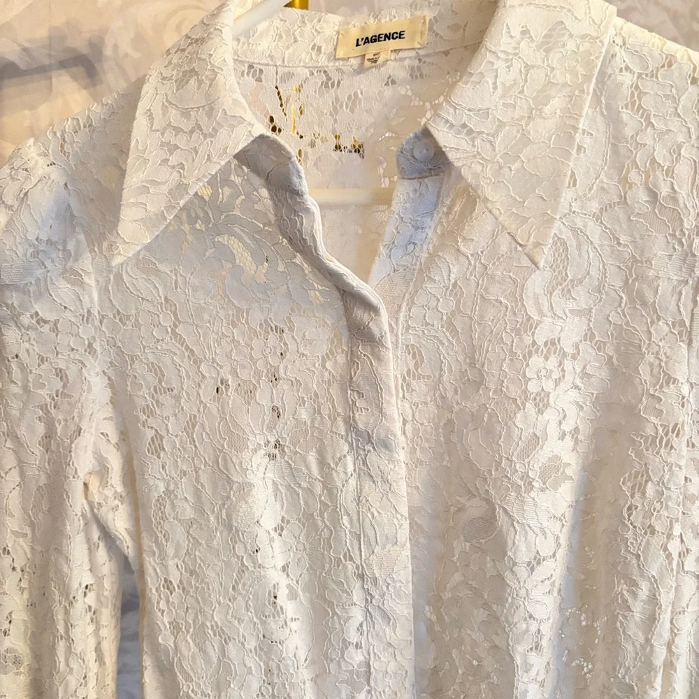 L'AGENCE Ivory Lace Blouse - Picture 2 of 9